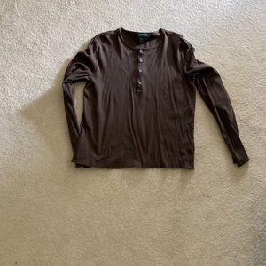 Lauren Brown Long Sleeve Top